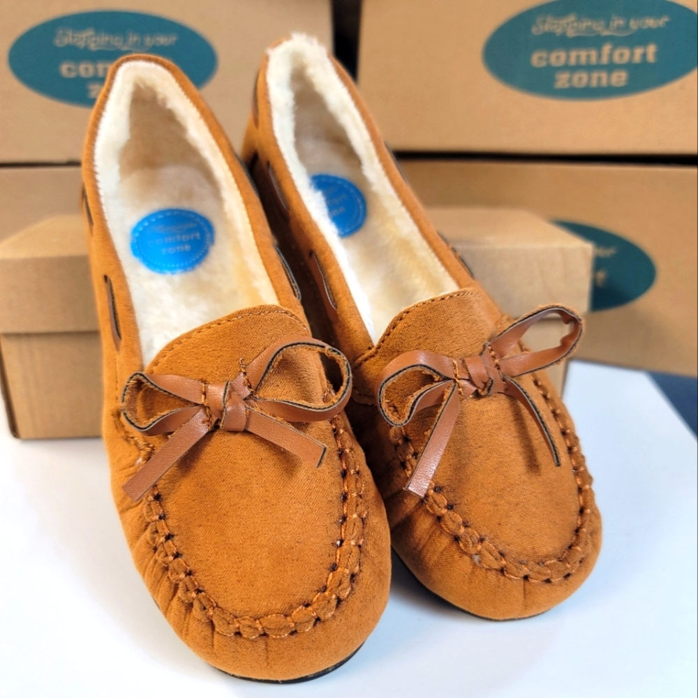 Kids' Caramel Moccasin Slippers – Cozy & Stylish!
